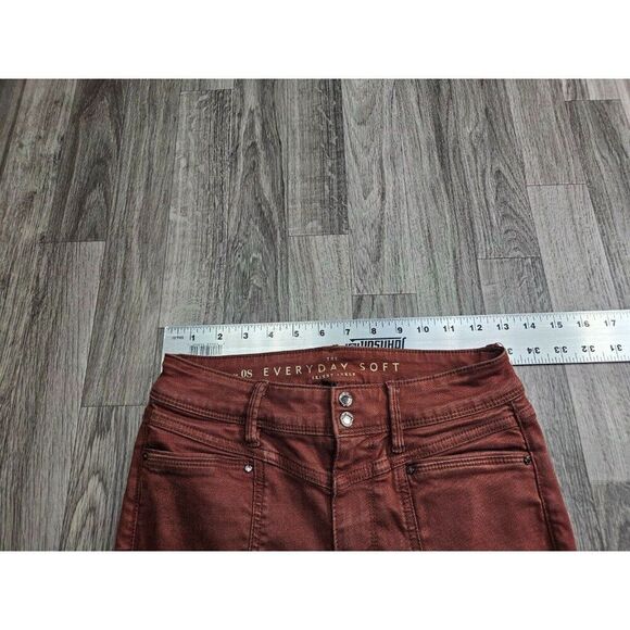 White House Black Market Womens Size 0 Short Skinny Ankle High Rise Red Jeans - Picture 8 of 12